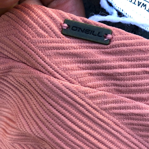 O’NEIL (L) Textured Banded Rose Saltwater Solids swim bottom - Picture 2 of 9